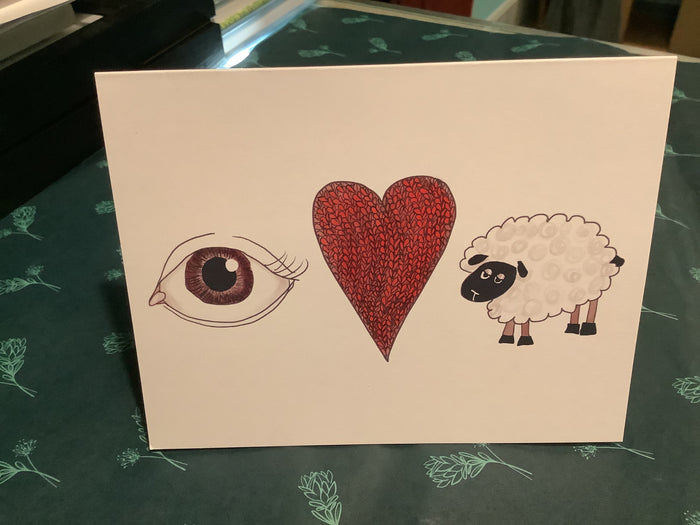 Eye, Heart, Ewe (I love you) / Blank / Black/White/Red