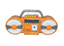 Orange Stereo/Boombox