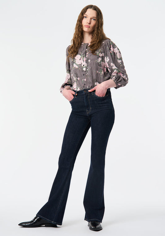Buffalo Women Shirts Brown Woven Woven Long Sleeve Puff Sleeve Button Front