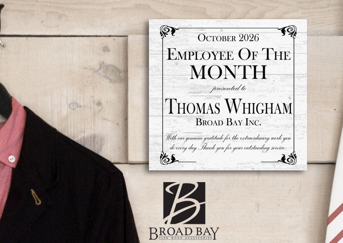 Employee of the Month Award Plaque - Personalized Workplace Recognition Gift