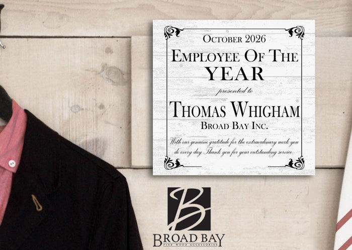 Employee of the Year Award Plaque - Personalized Recognition Gift with Name & Company