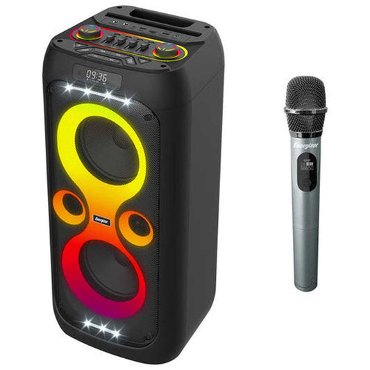 Energizer Bluetooth Party Speaker with Wireless Microphone & RGB Lighting | BTS566BK Energizer Speaker Euronics Ireland