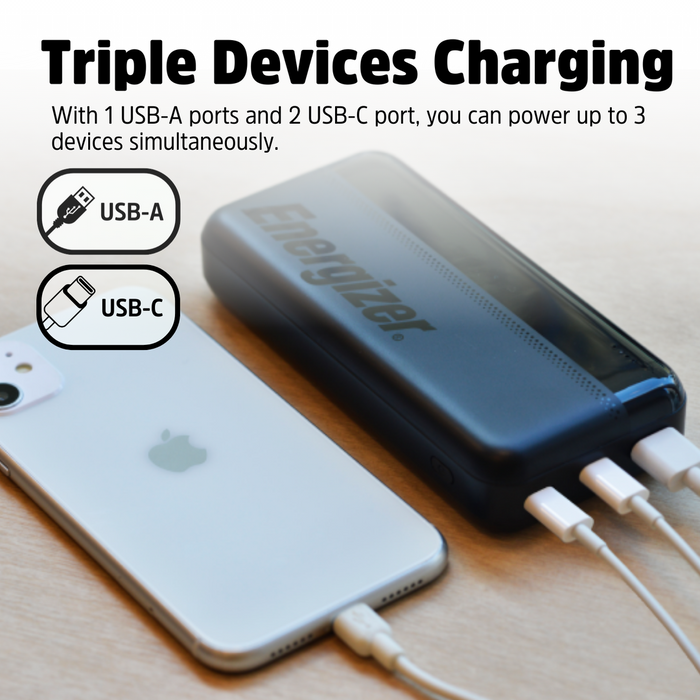 Energizer Power Bank 20,000mAh USB-C | UE20050C Energizer Powerbank Euronics Ireland