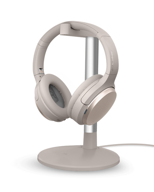 Eon Me Bluetooth Headphones with Personalized Hearing Profile and Charging Dock, personalized sound tuning for clearer TV dialogue and speech.