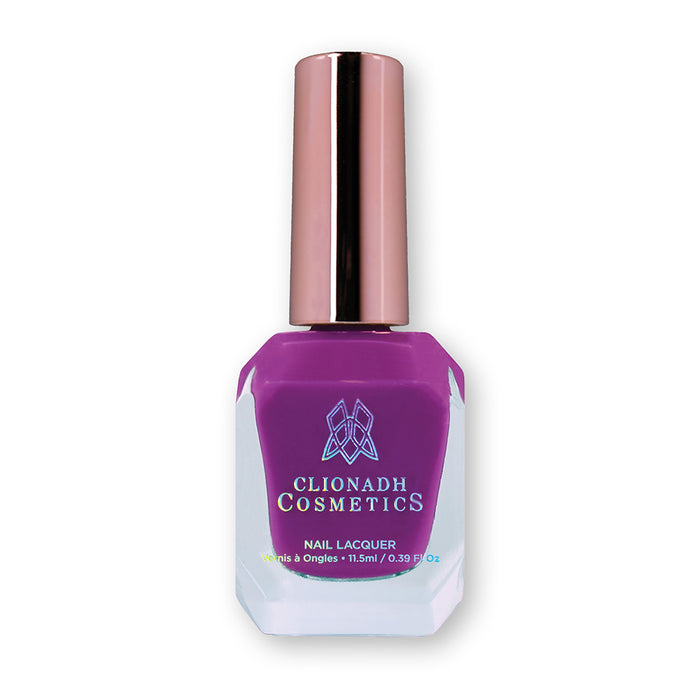 Bottle of nail polish containing Euphoric Nail Lacquer on white background.