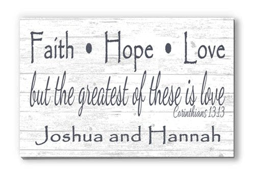 personalized 1 Corinthians 13 wedding gift with names and date