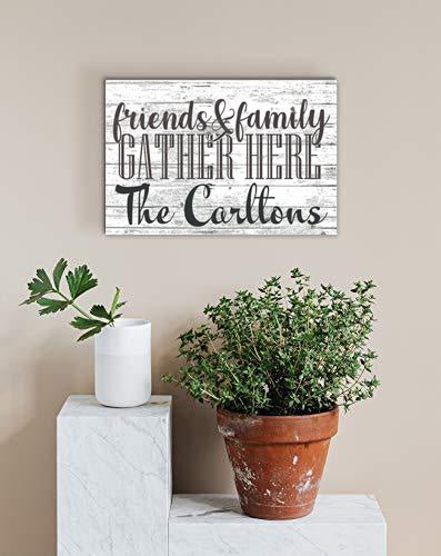 Custom Family and Friends Gather Here Sign with Family Name - Broad Bay Personalized Gifts Shipped Fast