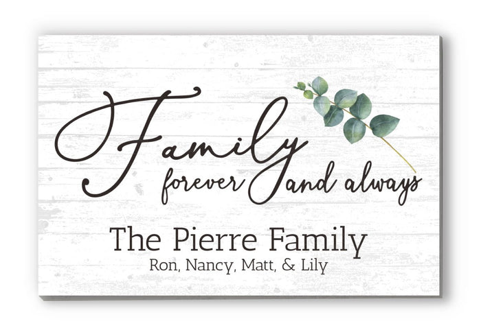 Family theme sign with names