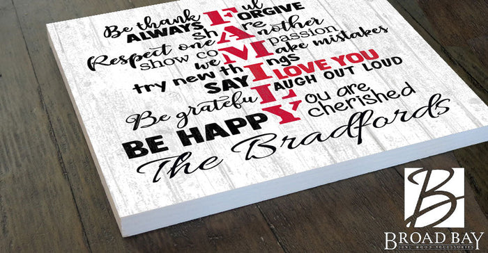 Personalized Family Name Sign Family Rules - Broad Bay Personalized Gifts Shipped Fast