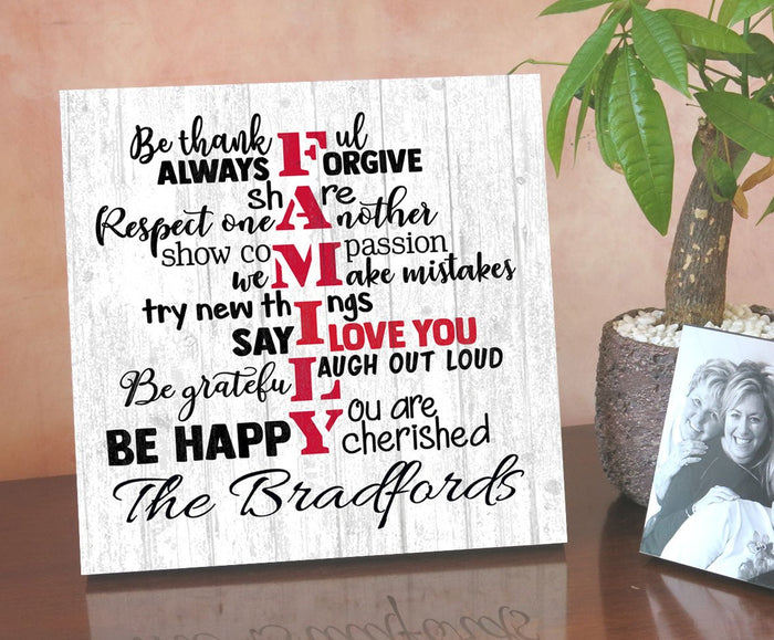 Personalized Family Name Sign Family Rules - Broad Bay Personalized Gifts Shipped Fast