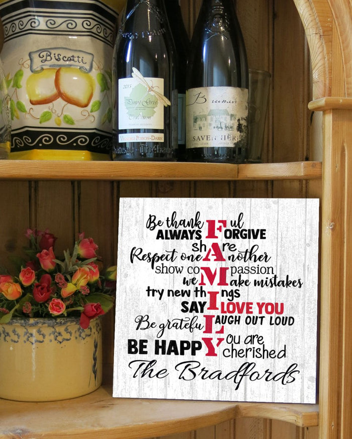Personalized Family Name Sign Family Rules - Broad Bay Personalized Gifts Shipped Fast