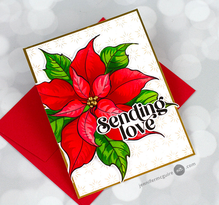 Festive Poinsettia Stamp Die & Stencil Bundle