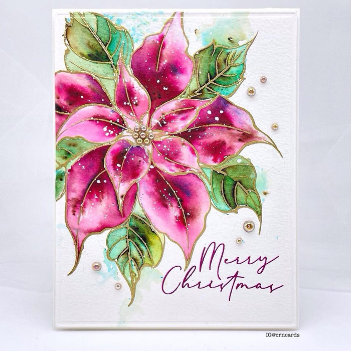 Festive Poinsettia Stamp Die & Stencil Bundle