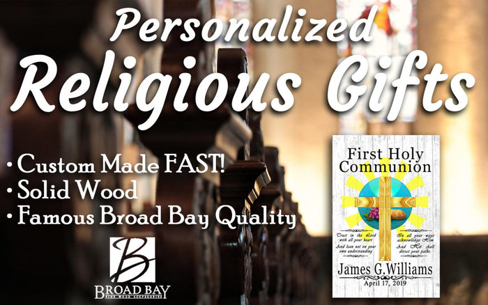 First Communion Gift Plaque Personalized 1st Holy Communion Keepsake for Boy or Girl - Broad Bay Personalized Gifts Shipped Fast