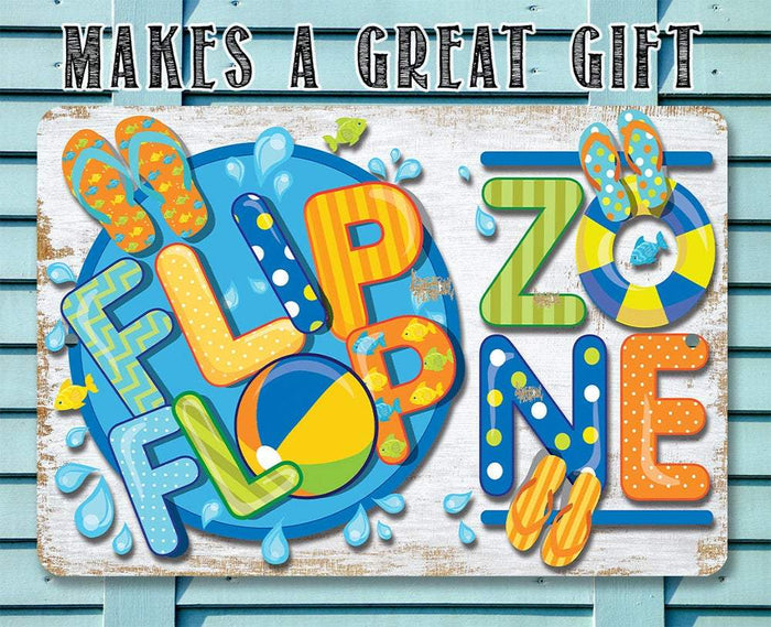 Flip Flop Zone - Metal Sign | Lone Star Art.