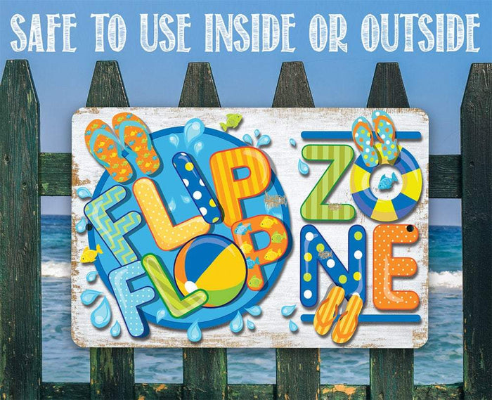 Flip Flop Zone - Metal Sign | Lone Star Art.