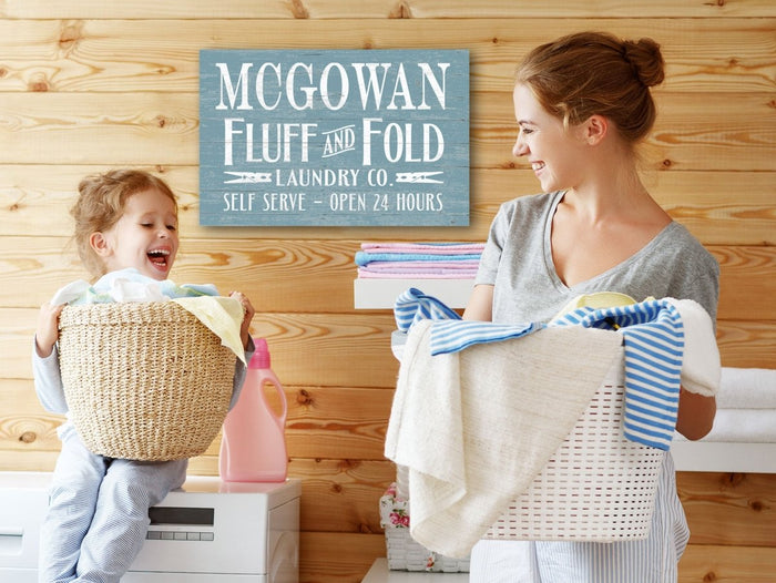 Custom Laundry Room Sign Fluff and Fold Personalized - Broad Bay Personalized Gifts Shipped Fast