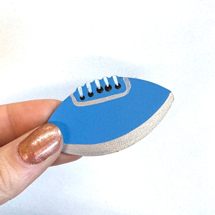 Football Magnet, Single, Blue & Silver