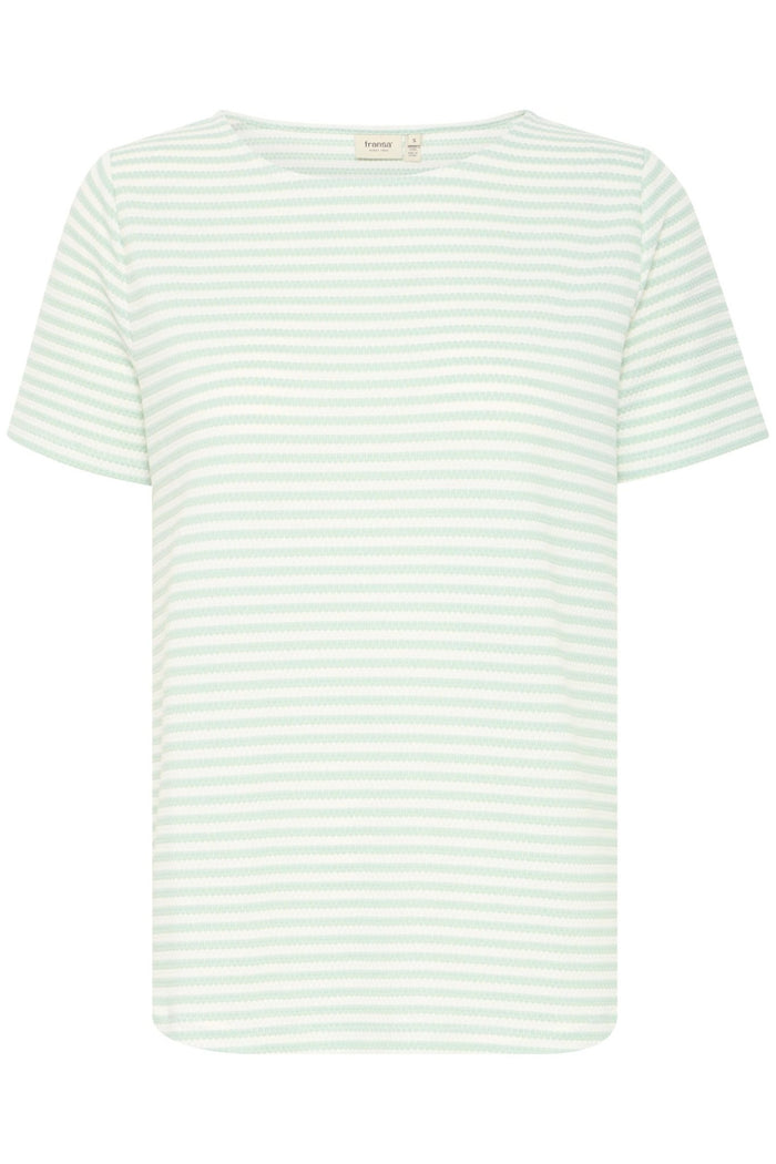 fransa-20615550-frjosie-tee-3-green-striped-t-shirt-Dotique-