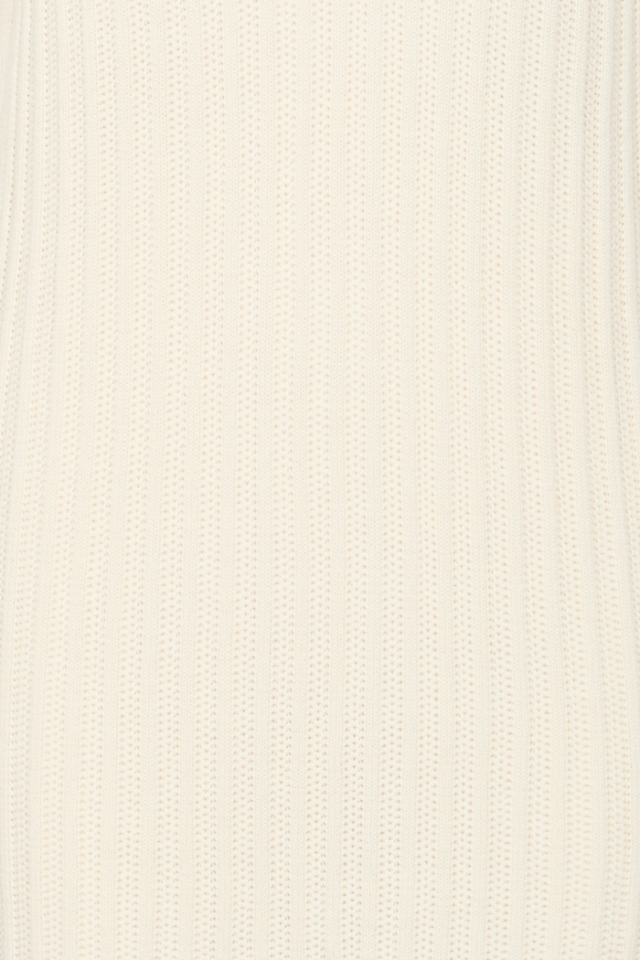 Fransa 20615698 FROFELINA DR 1 Knitted Dress with Collar and V - Neck Whisper White - Dotique