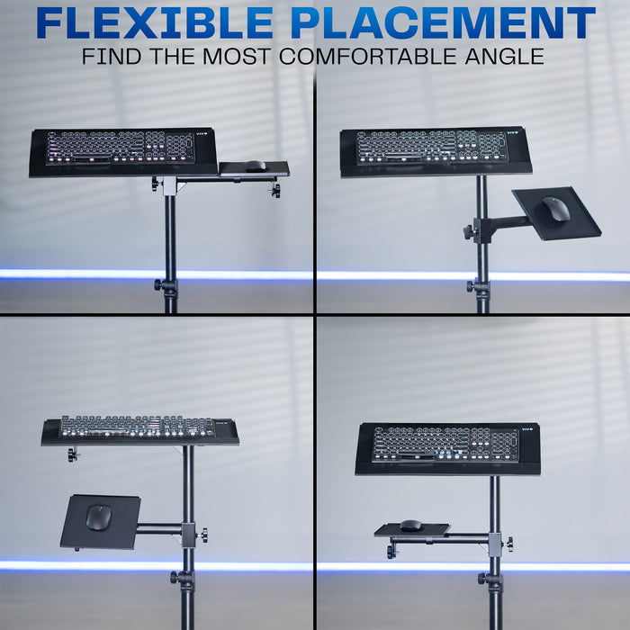 Keyboard stand with adjustable angles on a gray background
