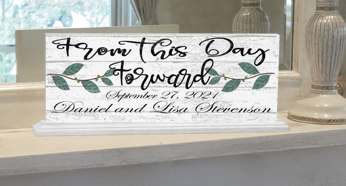 From This Day Forward Sign Wedding Gift Sign With Names and Wedding Date - Broad Bay Personalized Gifts Shipped Fast