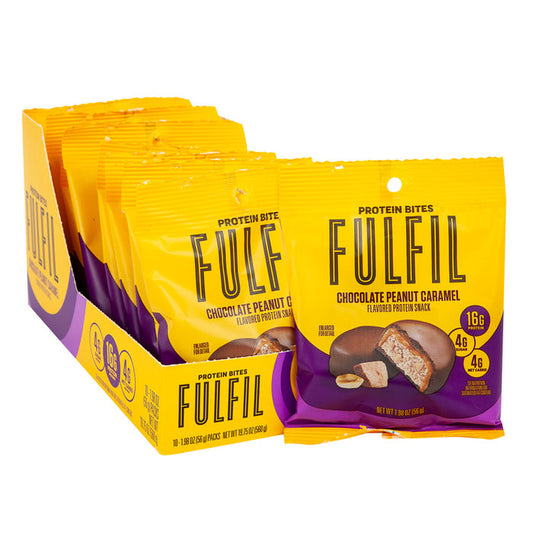 Fulfil Chocolate Peanut Caramel Candy Bites - 10 Count