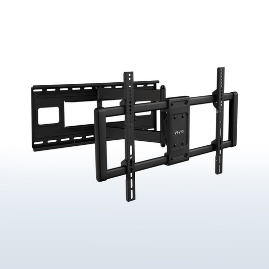 Black TV wall mount on a white background