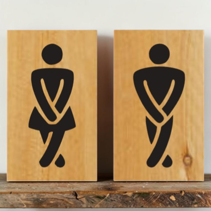Funny bathroom sign man
Funny bathroom sign woman
Humor restroom wood sign
Cabin bathroom decor sign
Handmade restroom sign set