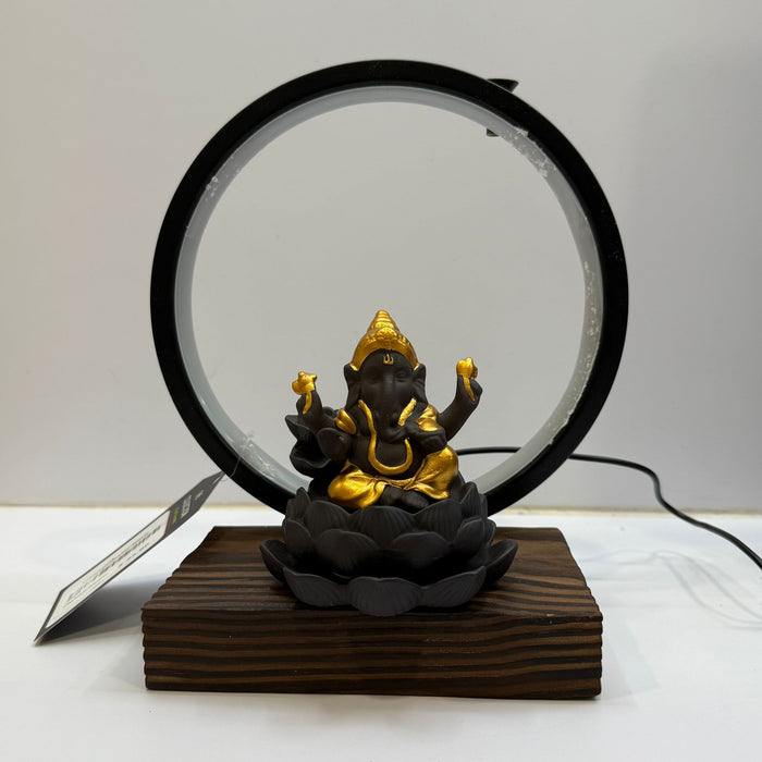 Ganesh With LED Ring (Adjustable Light)