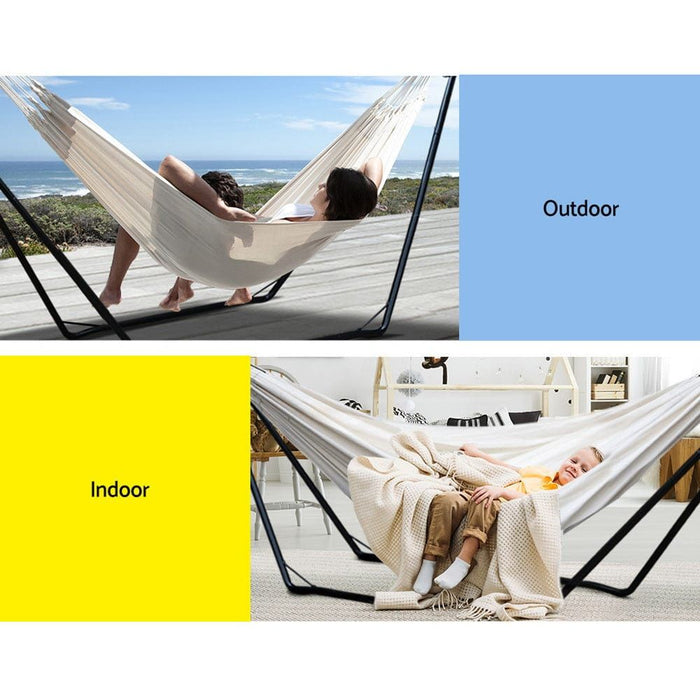 Gardeon Hammock Bed with Steel Frame Stand -Home Living Store - -