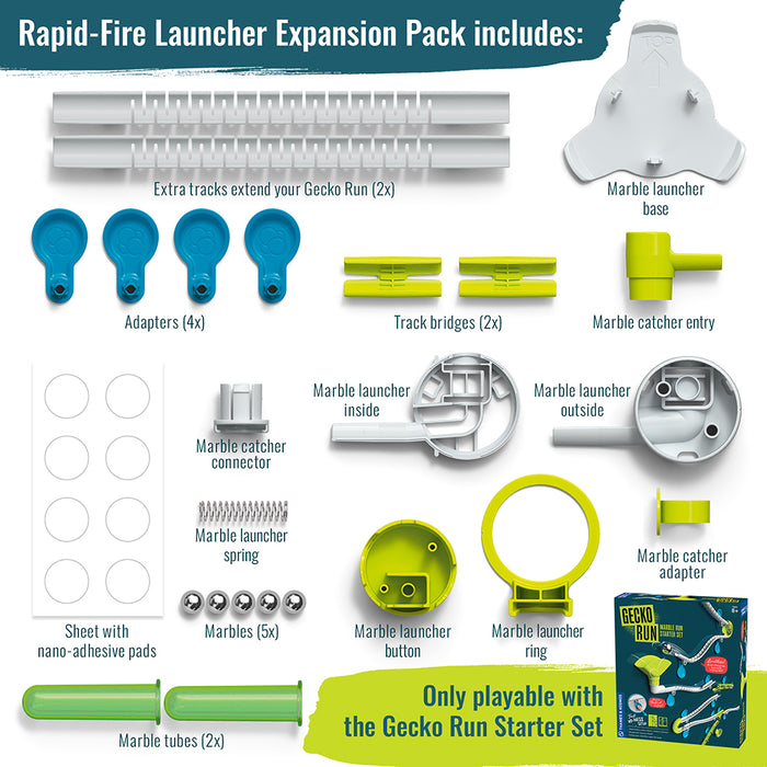 Gecko Run: Marble Run Rapid-Fire Launcher Expansion Pack Marble Runs Thames & Kosmos