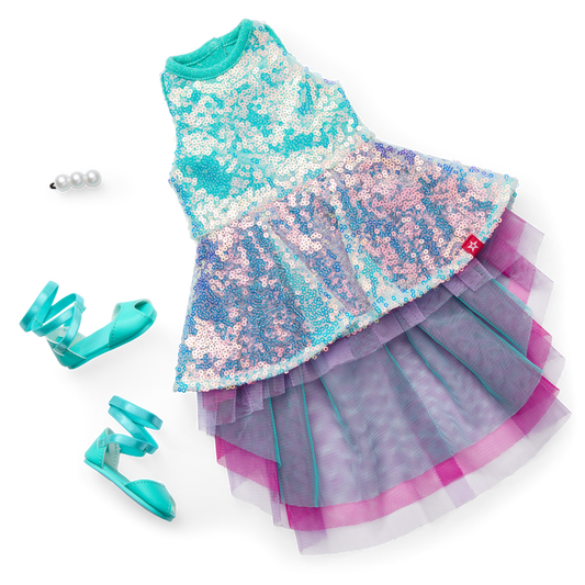Glam Shimmering Ocean Outfit for 18-inch Dolls