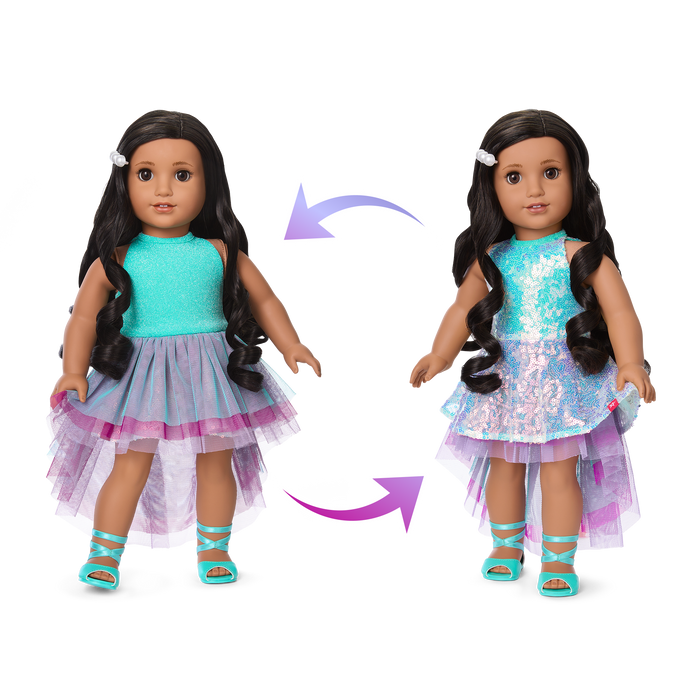 Glam Shimmering Ocean Outfit for 18-inch Dolls