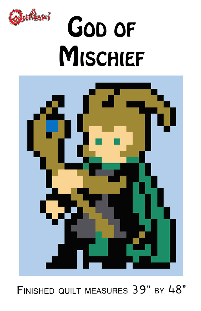 God of Mischief Lap Quilt Paper Pattern