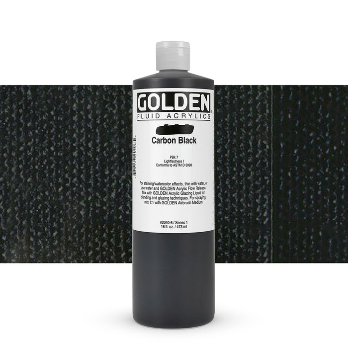 Golden Fluid Acrylics - 16 oz - Carbon Black by Golden - K. A. Artist Shop