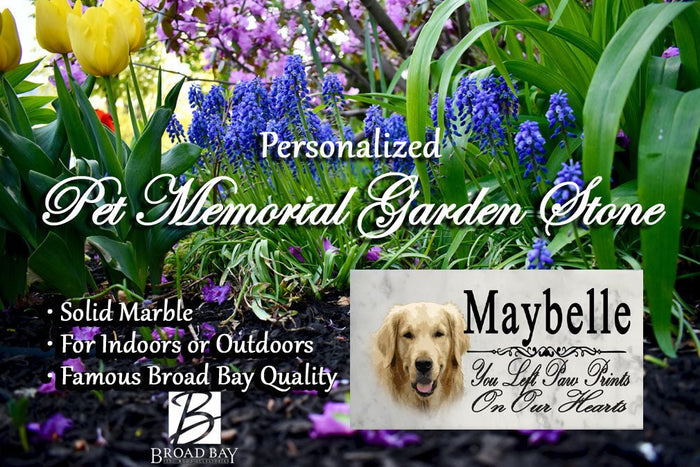 Golden Retriever Memorial Stone Dog Grave Marker Custom Garden Plaque - Broad Bay Personalized Gifts Shipped Fast