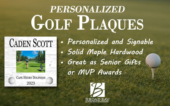 Golf Award Recognition Plaque Season Year End Gift for Player, Coach or MVP - Broad Bay Personalized Gifts Shipped Fast