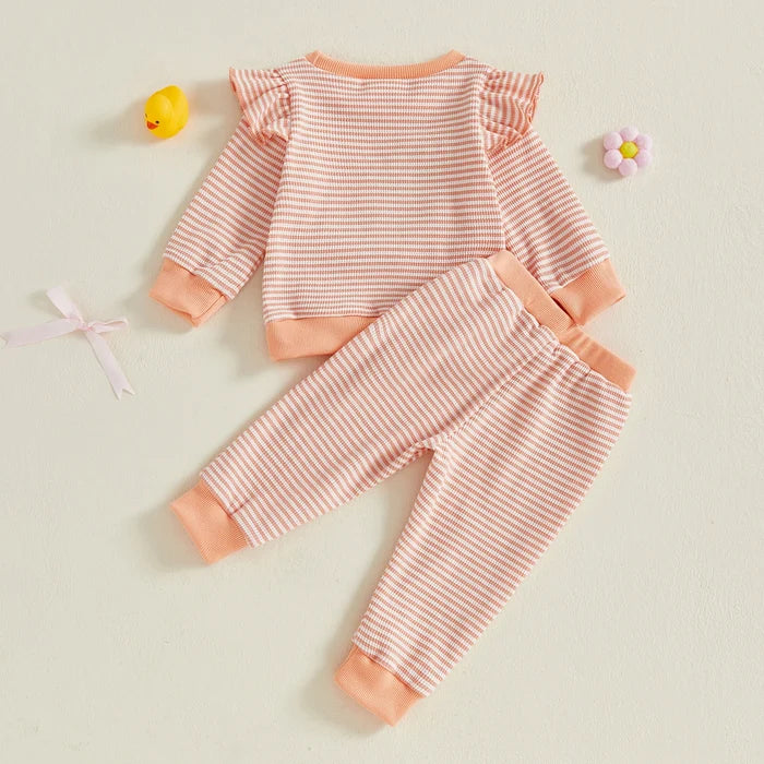 GOOSE Striped Ruffle Outfit