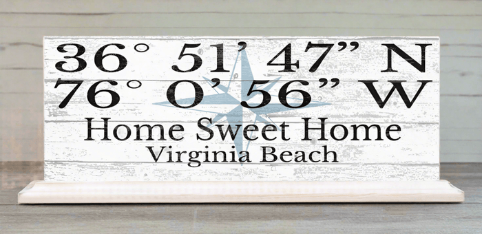 GPS Coordinates Sign Custom Latitude Longitude Location Personalized - Broad Bay Personalized Gifts Shipped Fast