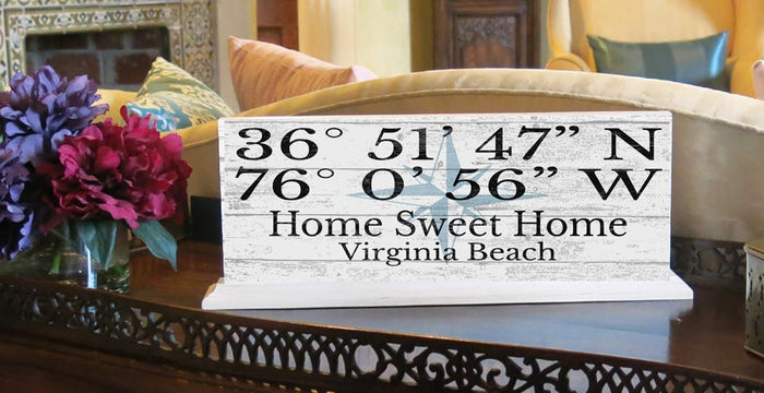 GPS Coordinates Sign Custom Latitude Longitude Location Personalized - Broad Bay Personalized Gifts Shipped Fast