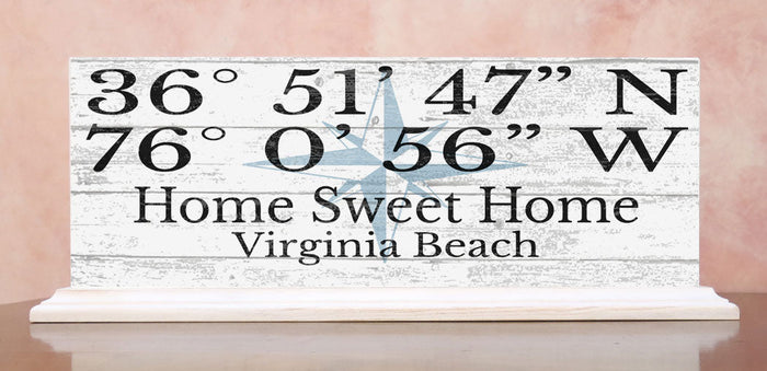 GPS Coordinates Sign Custom Latitude Longitude Location Personalized - Broad Bay Personalized Gifts Shipped Fast