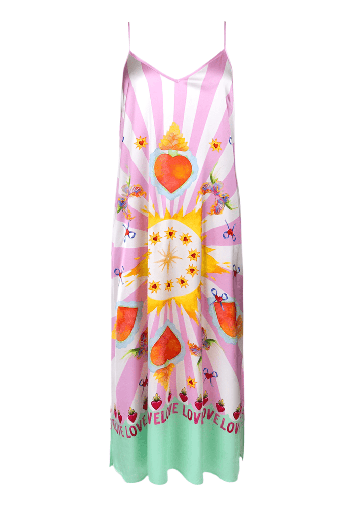 Grace 434/3233 - 604 Pink Heart Love Summer Dress - Dotique - Grace