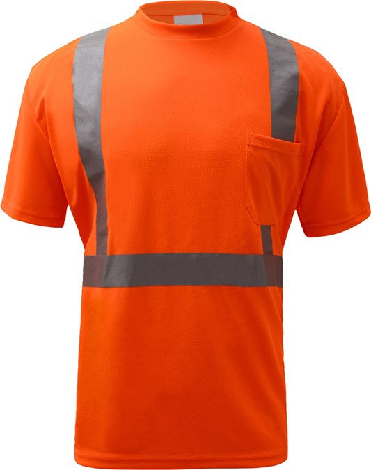 GSS Standard Class 2 Moisture Wicking Short Sleeve Safety T-Shirt with Chest Pocket