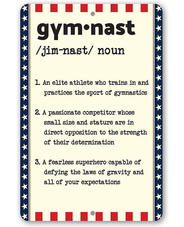 Gymnast Definition - Metal Sign | Lone Star Art.
