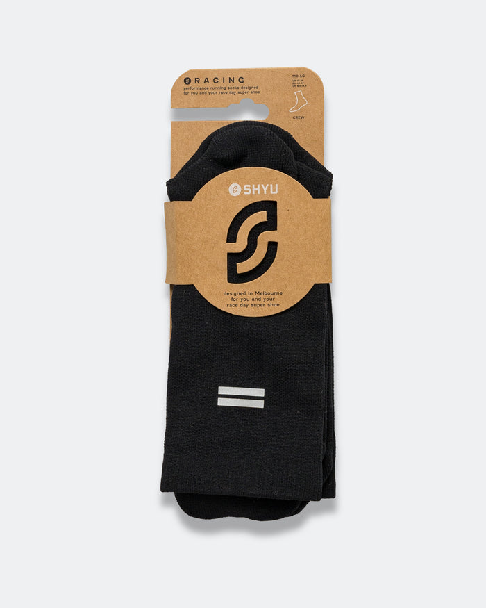 Half Crew Racing Socks - Black/Black/Black