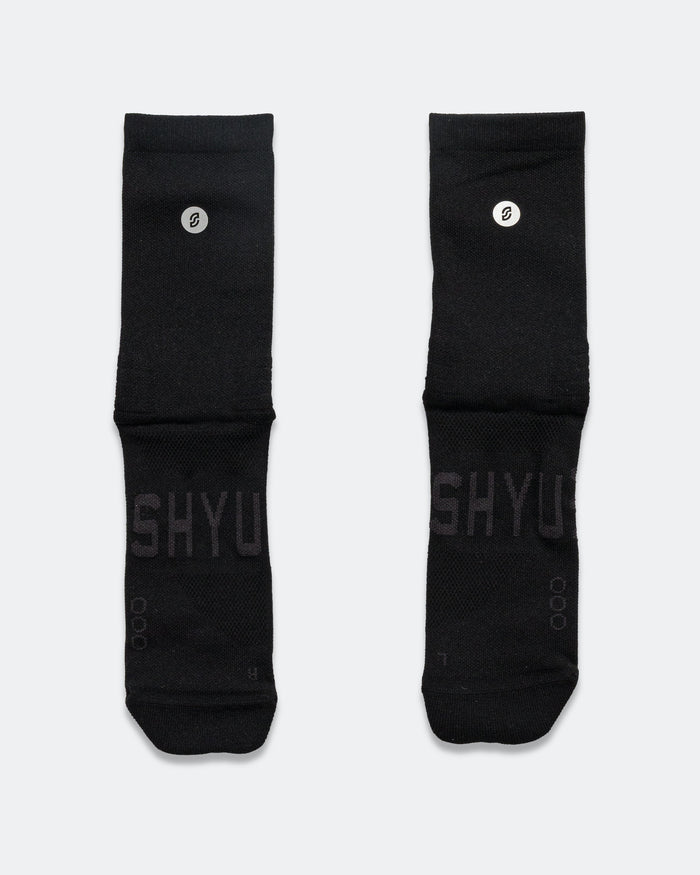 Half Crew Racing Socks - Black/Black/Black