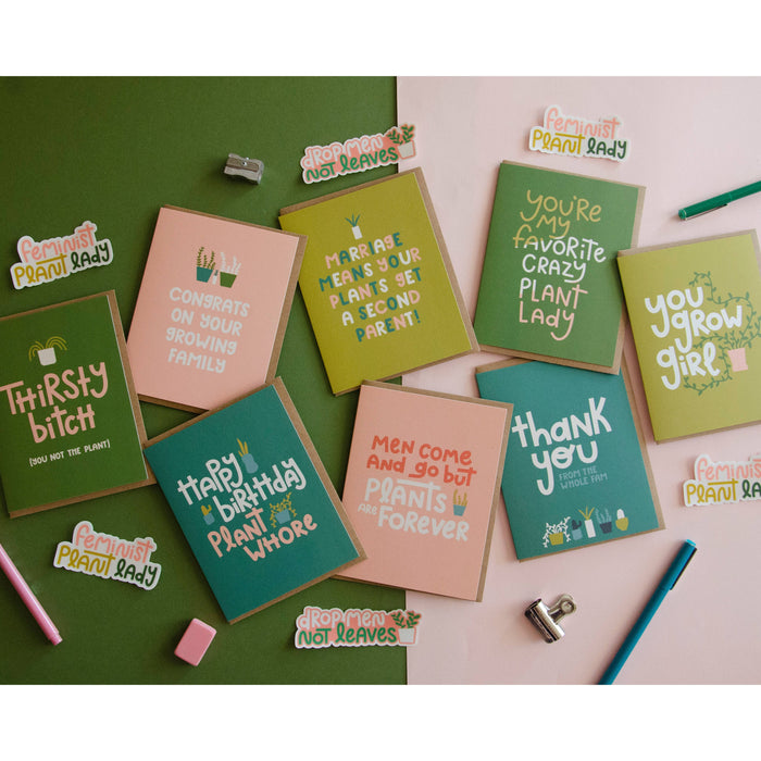 Happy Birthday Plant Whore Feminist Greeting Card