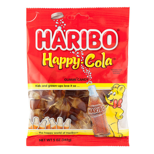 Happy Cola Bottles Haribo Gummi Candy 5oz Bags - 12ct