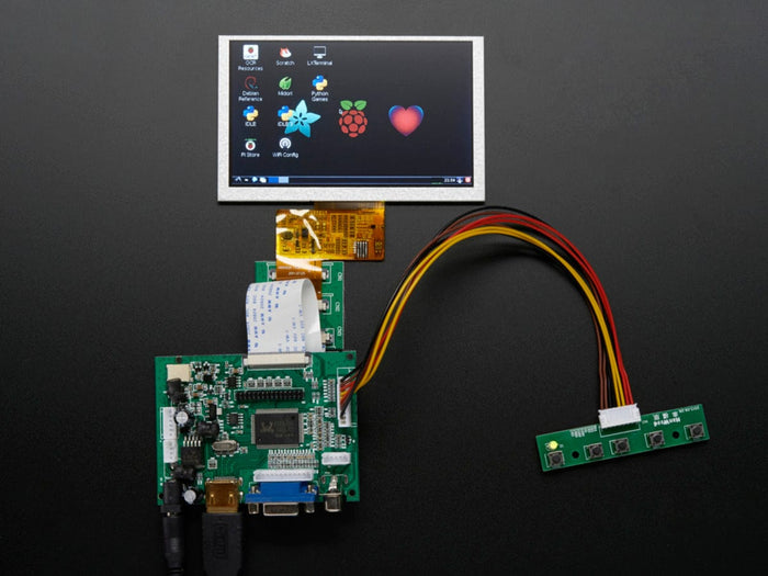 HDMI 4 Pi 5" Display not Touchscreen 800x480 - HDMI/VGA/NTSC/PAL [Discontinued] by The Pi Hut - The Pi Hut
